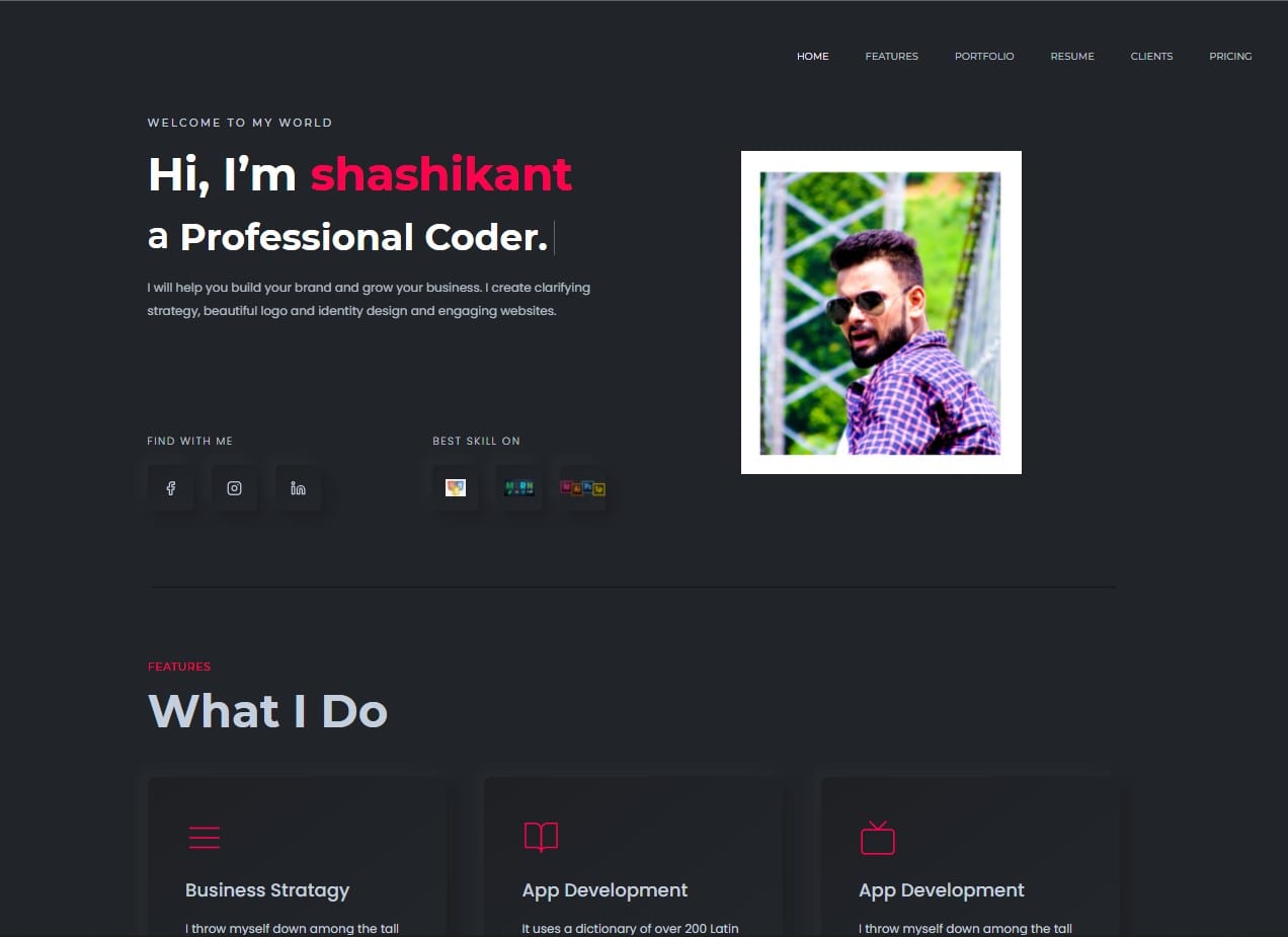 Classic Portfolio light template preview