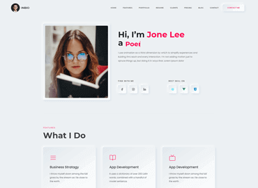 Content Writer light template preview